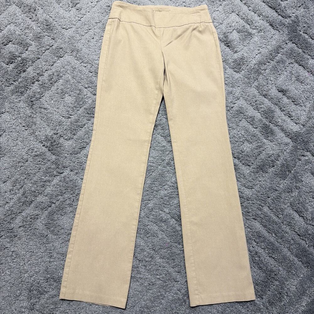 Joe Benbasset Womens Pull On Dress Pants Beige Size M Nylon Blend Stretch